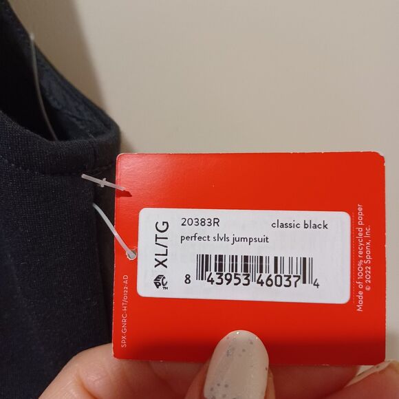 NWT Spanx Perfect Sleeveless Jumpsuit 20383R Flare Wide Leg Ponte XL Black - Picture 8 of 11